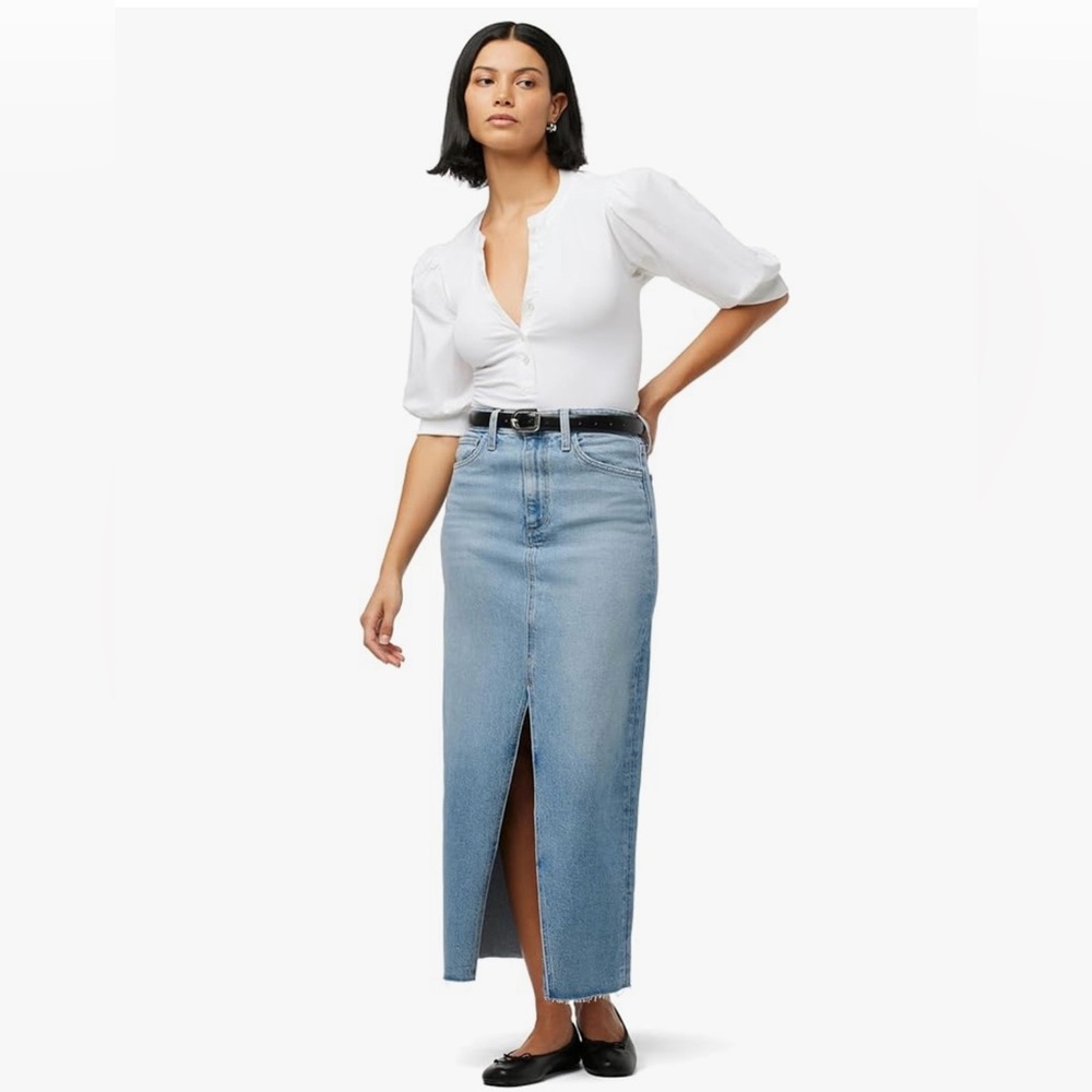 Joe's Jeans Women's The Eva High Rise Maxi Denim Skirt with Front Slit, NEW Tags